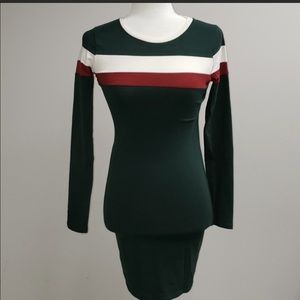 hearts and hips striped long sleeve dress